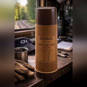 Vintage CN Rail “Save Fuel” Vacuum Thermos – Aladdin GF-430 | Canadian Railroad